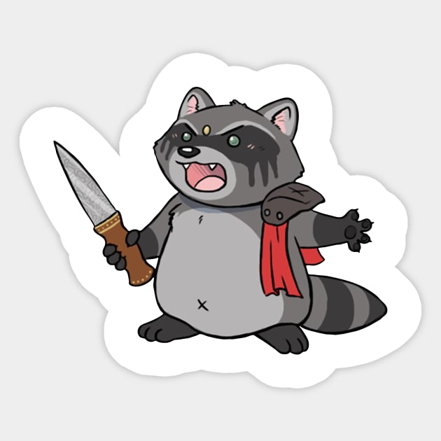 raccoon Sticker by Sasaku